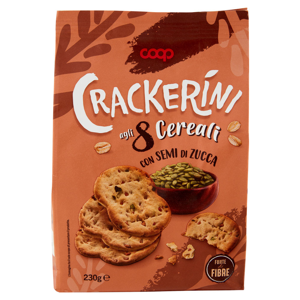 CRACKERINI 8 CEREALI CON SEMI ZUCCA COOP G 230 - 2