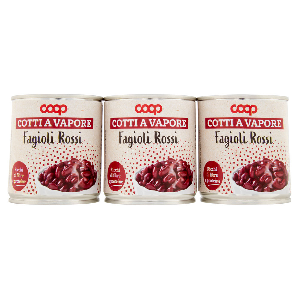 Fagioli rossi cotti al vapore coop cluster lattina 150x3 g sgocc 140x3