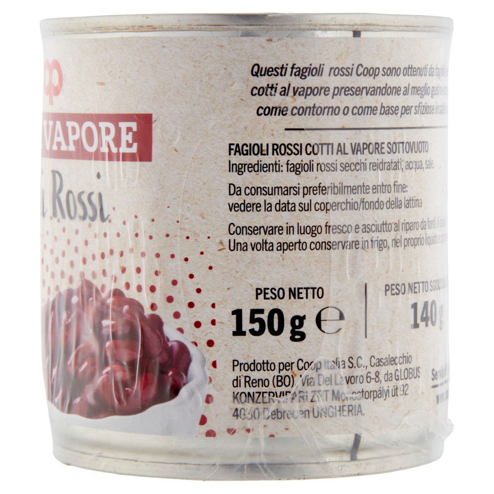 FAGIOLI ROSSI COTTI AL VAPORE COOP CLUSTER LATTINA 150X3 G SGOCC 140X3 - 5