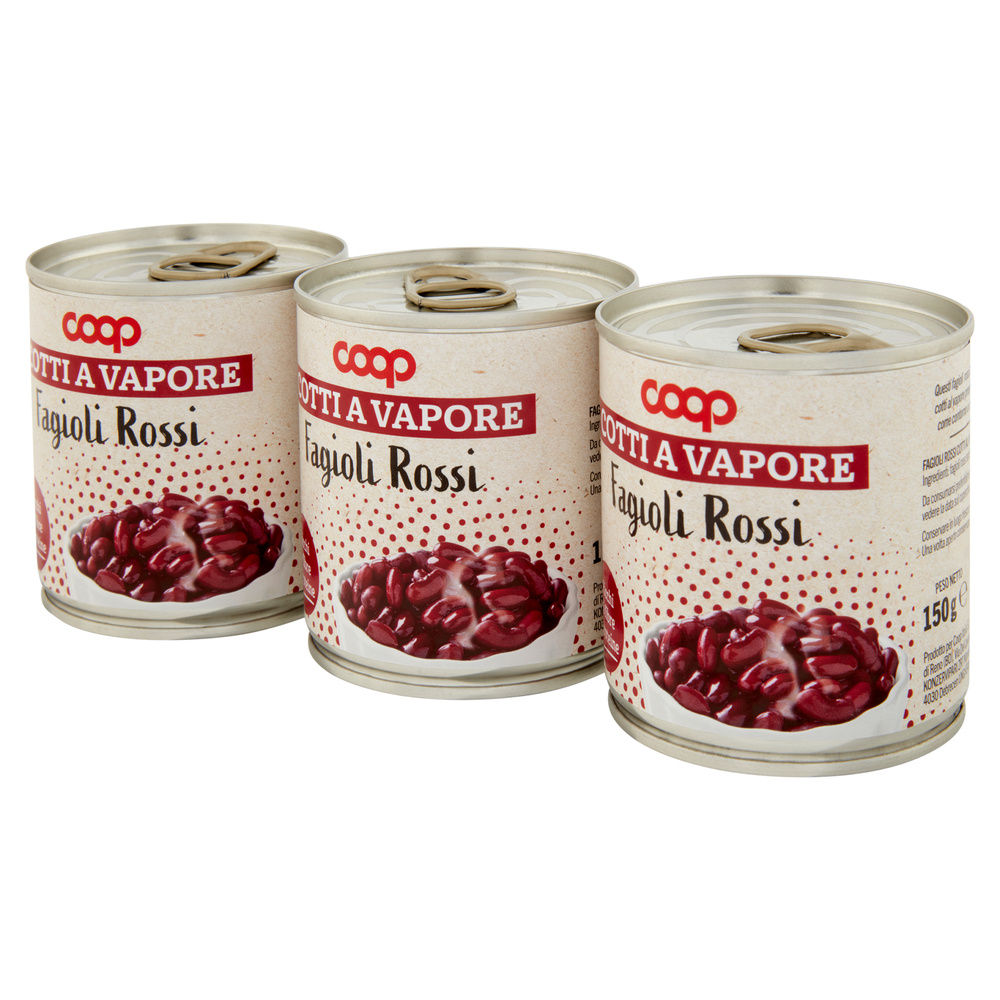 FAGIOLI ROSSI COTTI AL VAPORE COOP CLUSTER LATTINA 150X3 G SGOCC 140X3 - 8