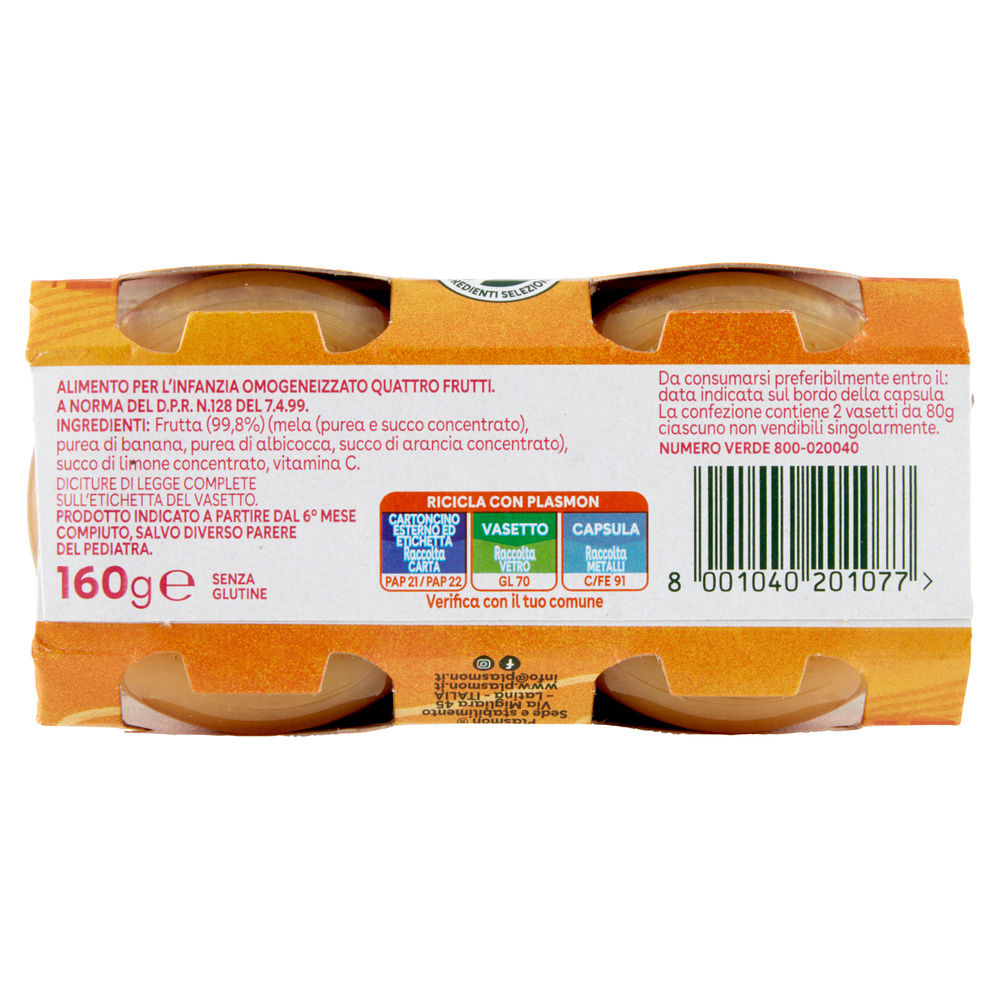 OMOGENEIZZATO 4 FRUTTI PLASMON G 2X80 G 160 - 3