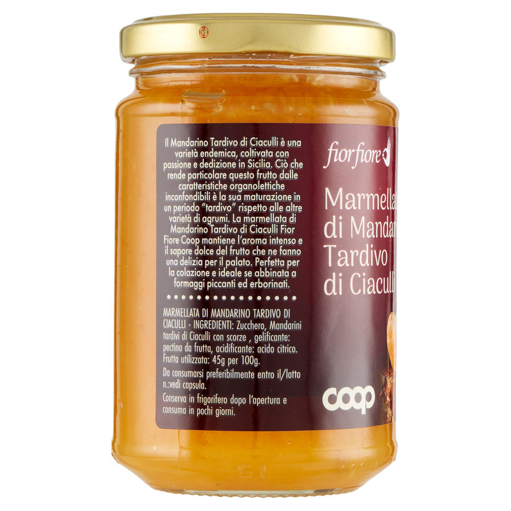 MARMELLATA DI MANDARINO TARDIVO DI CIACULLI FIOR FIORE COOP VASO VETRO G 360 - 7