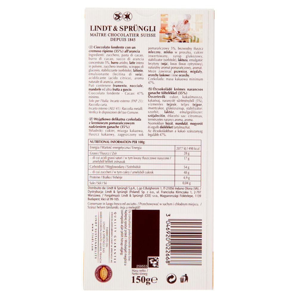 TAVOLETTA CREATION REFR ORANGE LINDT G 150 - 1
