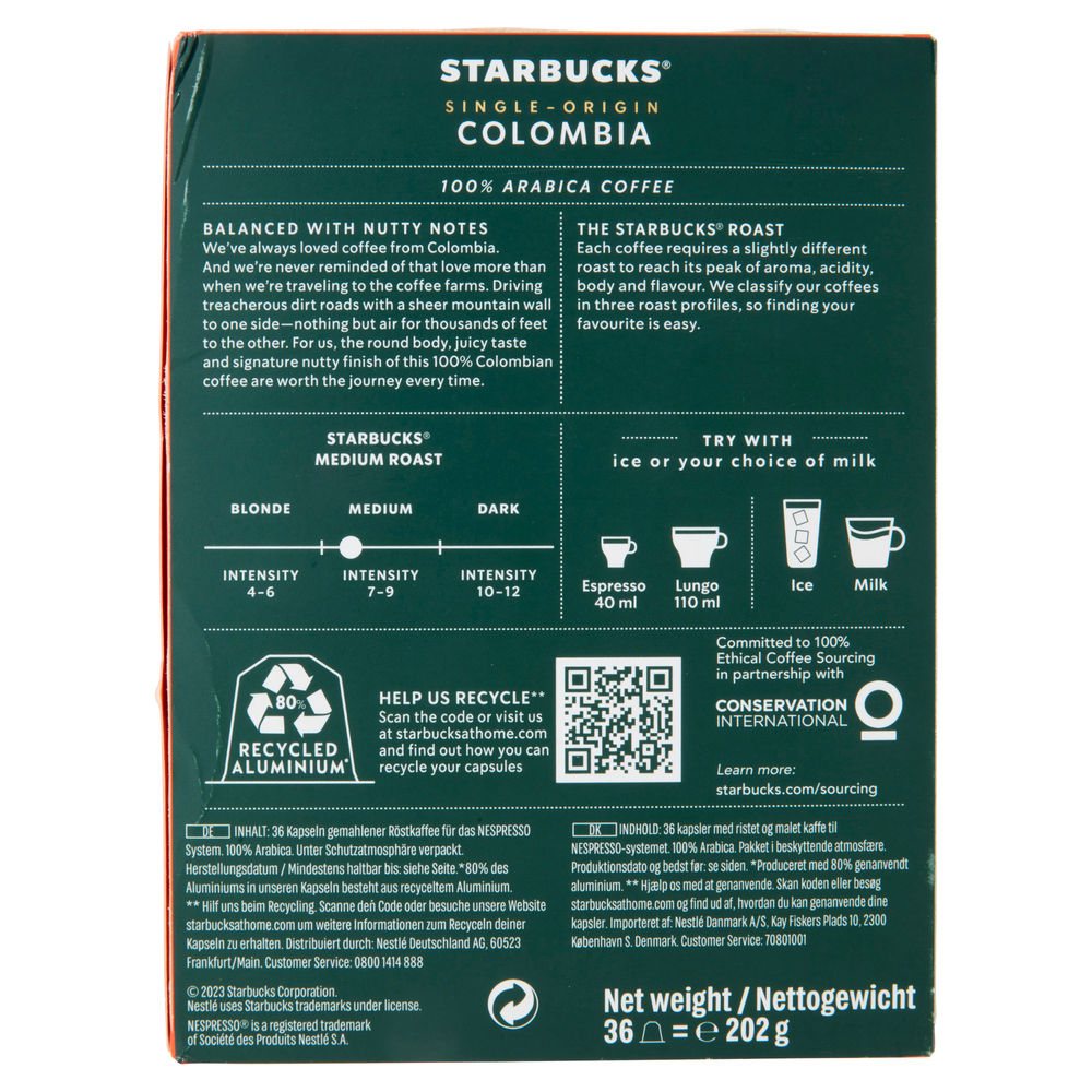 CAPSULE STARBUCKS NESPRESSO COLOMBIA 36CAPS G202 - 1