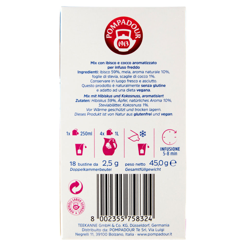 INFUSIONI FREDDE KARKADE' E COCCO 18 FILTRI POPADOUR G 45 - 6