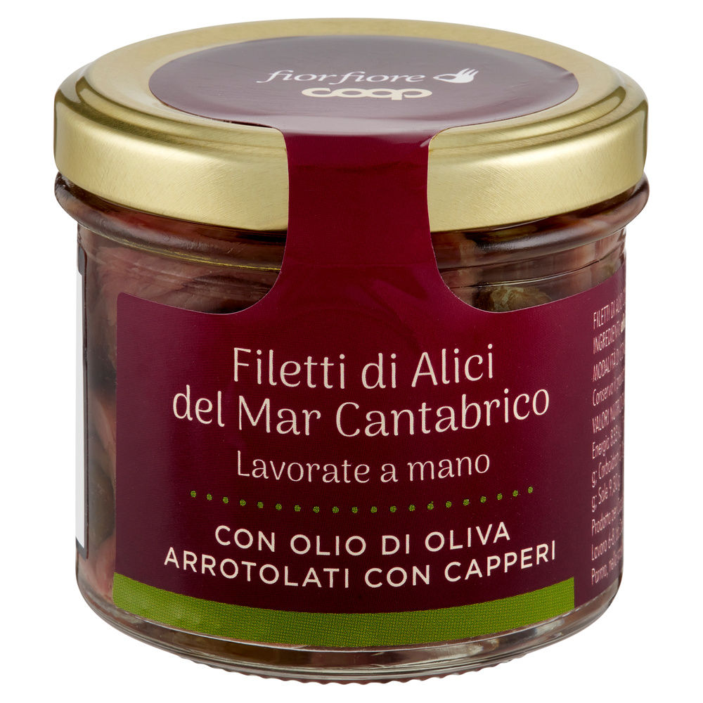 FILETTI DI ALICI DEL CANTABRICO ARROTOLATE CON CAPPERO FIOR FIORE COOP VV G 110 - 2