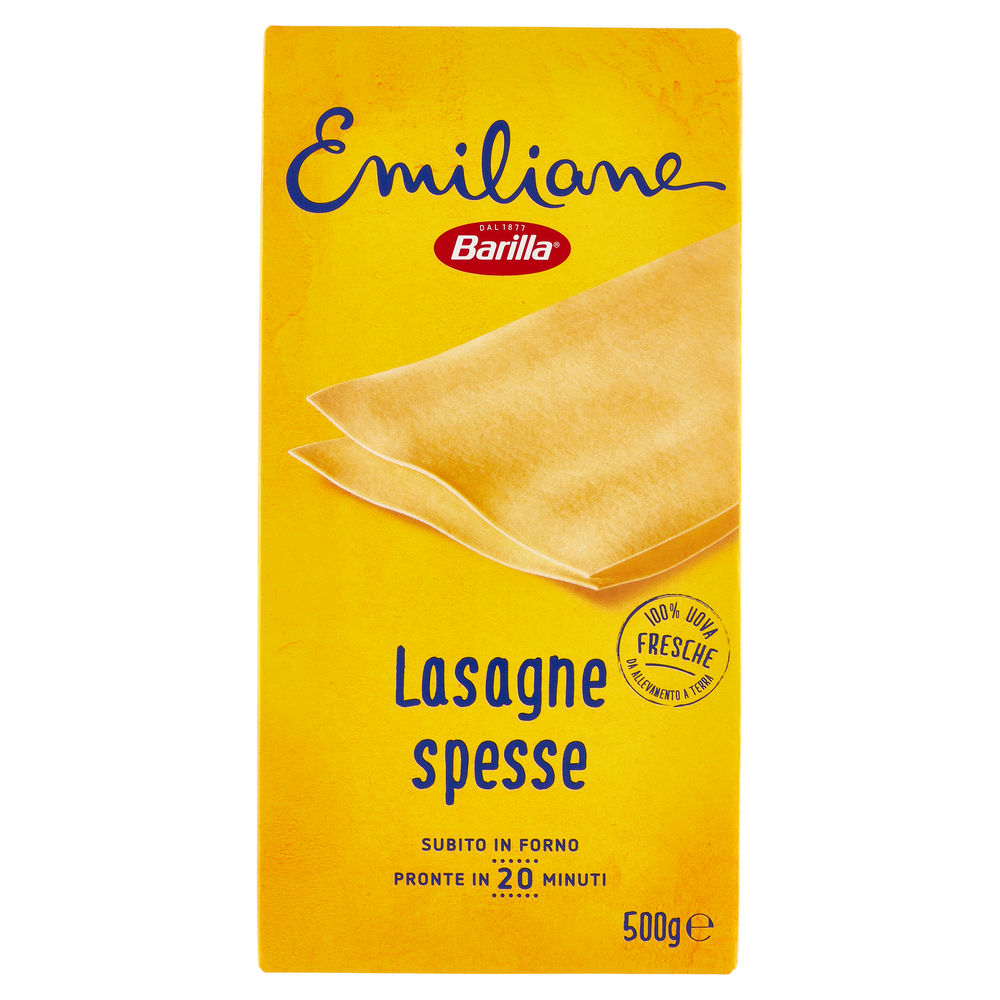 Pasta uovo lasagne gialle le emiliane barilla n.199 scatola g.500