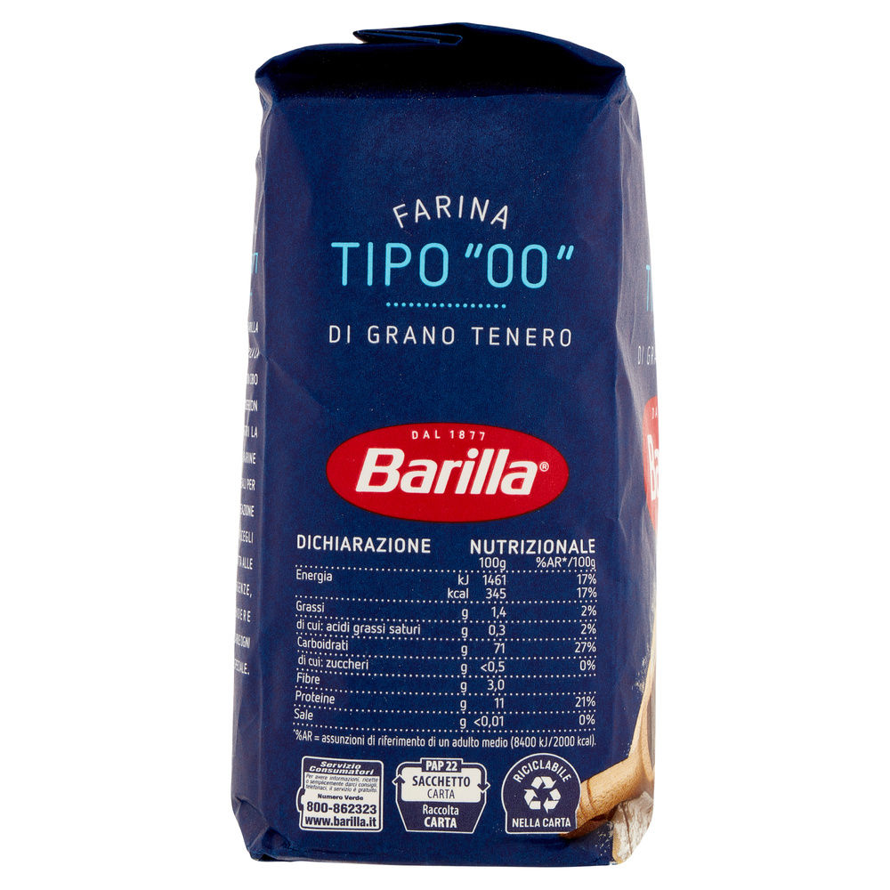 FARINA TIPO 00 DI GRANO TENERO BARILLA SACCHETTO  KG.1 - 5