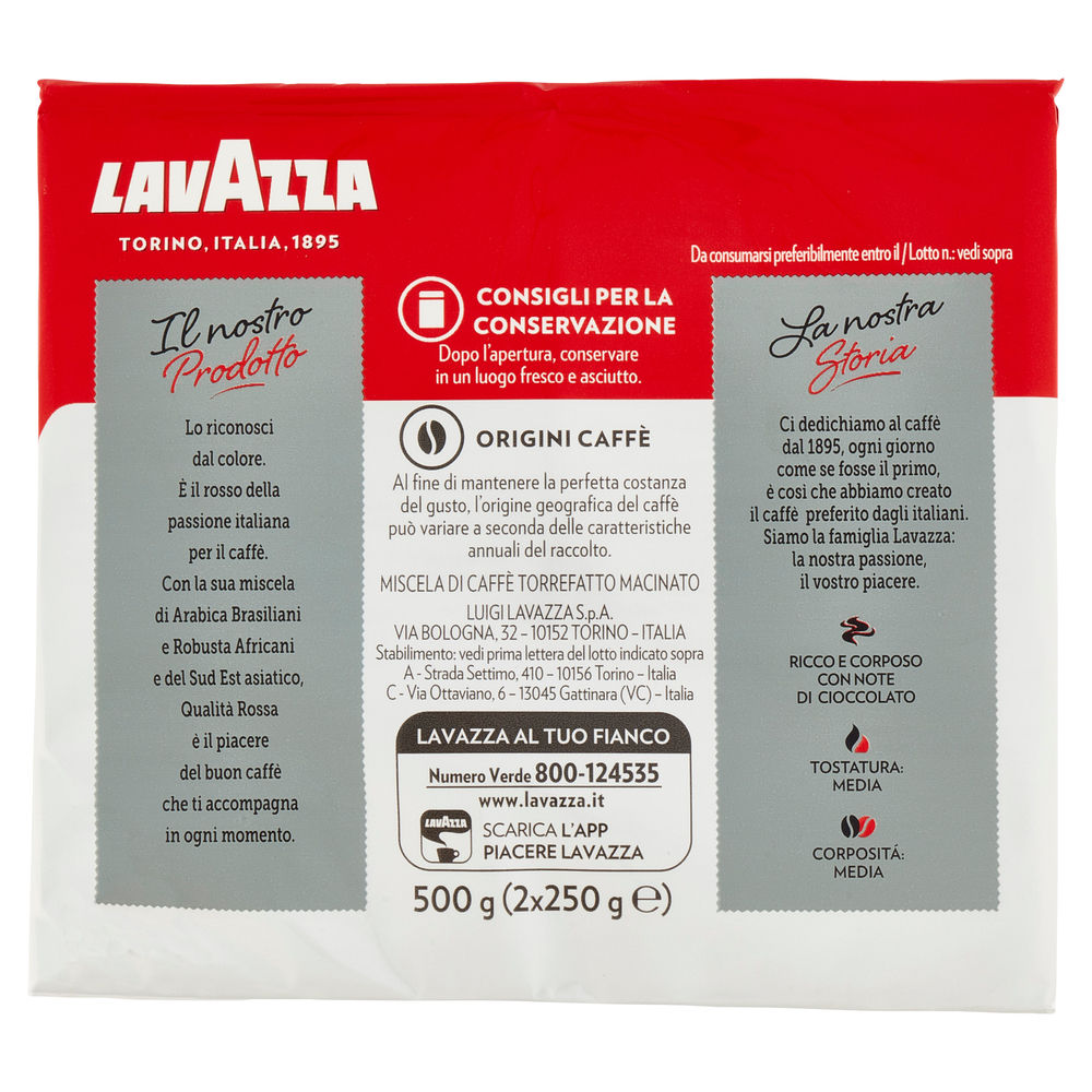 CAFFE' LAVAZZA QUALITA' ROSSA MACINATO INC. G .250X2 - 1