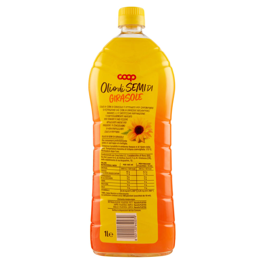 OLIO DI SEMI DI GIRASOLE COOP PET L1 - 2