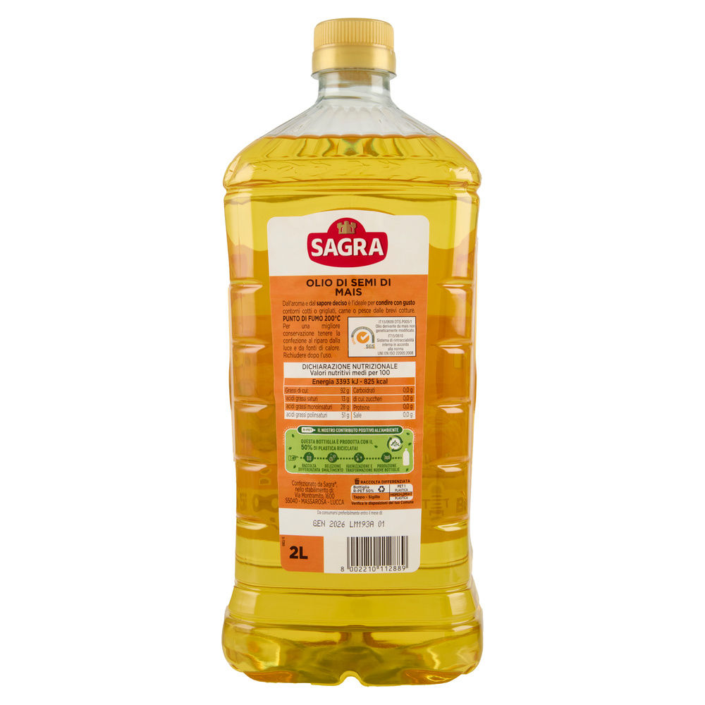 OLIO DI SEMI DI MAIS SAGRA BTG PET LT.2 - 1