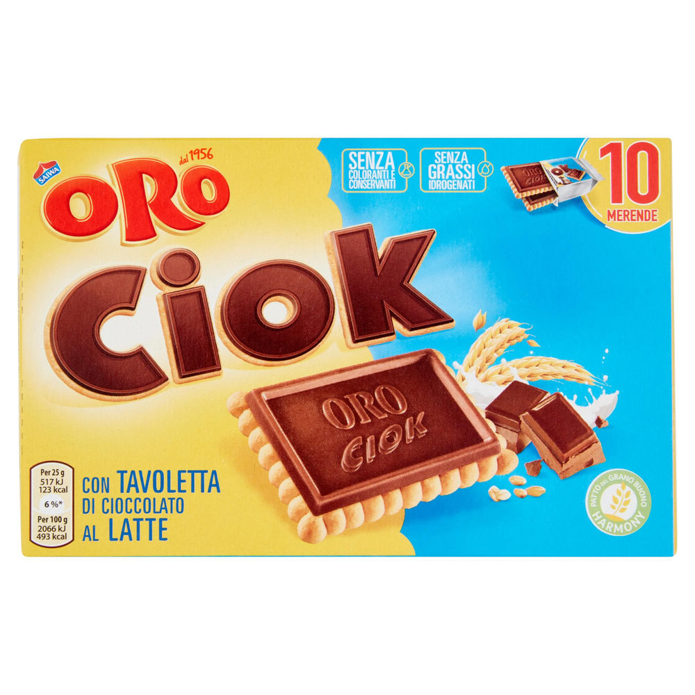 Biscotti oro ciok latte saiwa scatola g 250