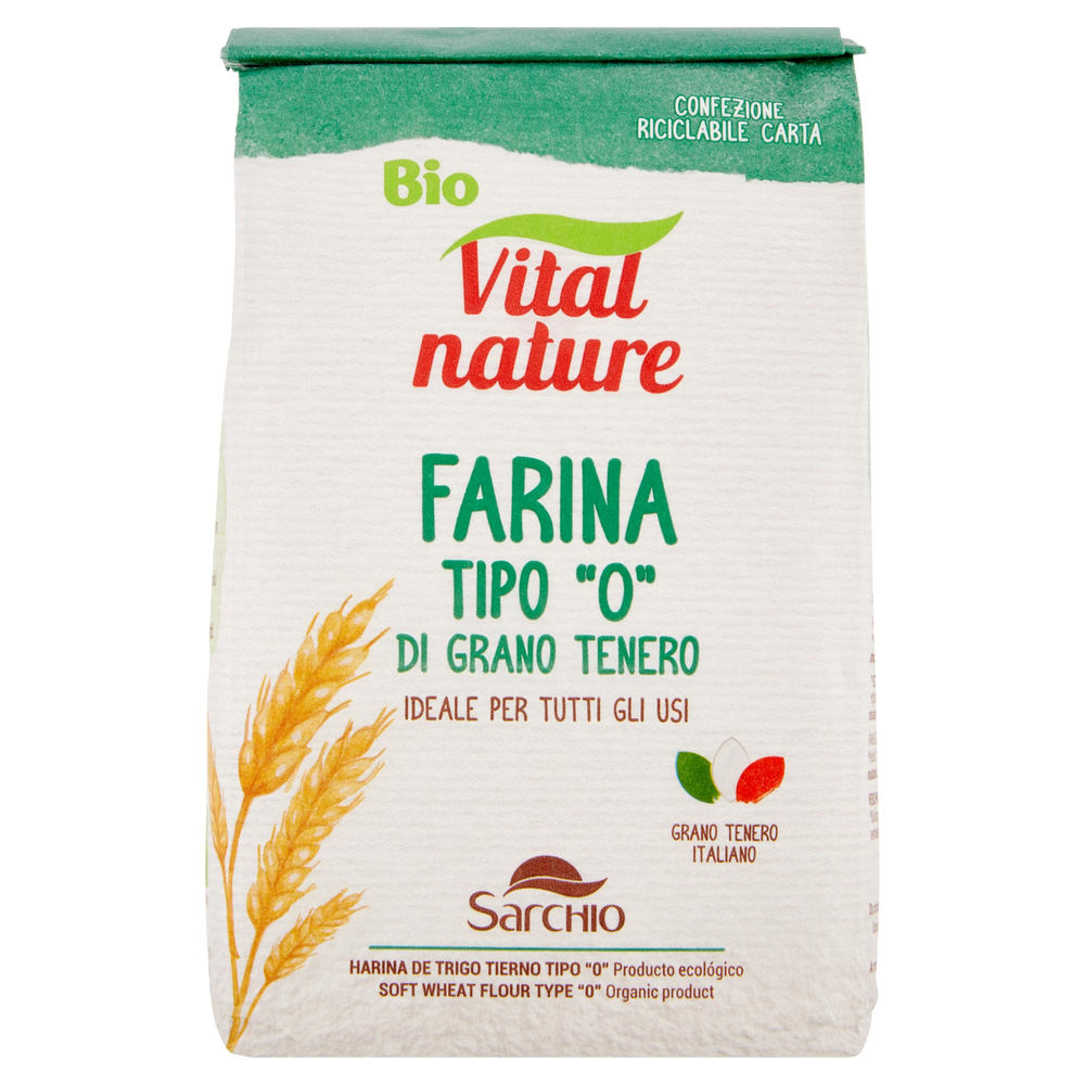 FARINA GRANO TENERO BIO TIPO 0 VITALNATURE  SACCHETTO  KG.1 - 0