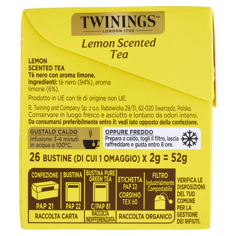 TEA TWININGS LEMON SCENTED SCATOLA 25 FL. G 50 - 4