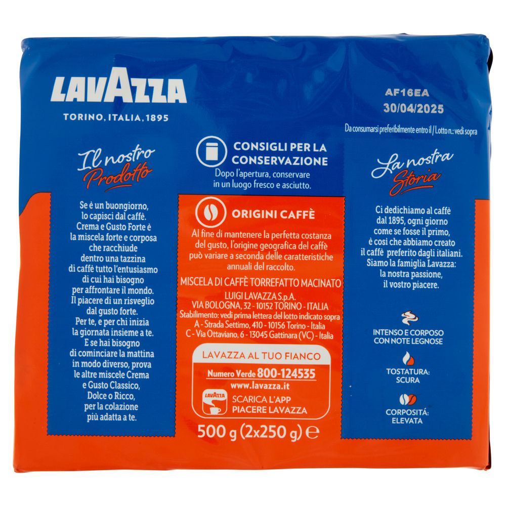 CAFFE' LAVAZZA CREMA & GUSTO FORTE MAC.G 250X2 - 1