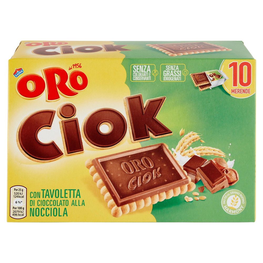 BISCOTTI ORO CIOK ALLA NOCCIOLA SAIWA  INCARTO G 250 - 2