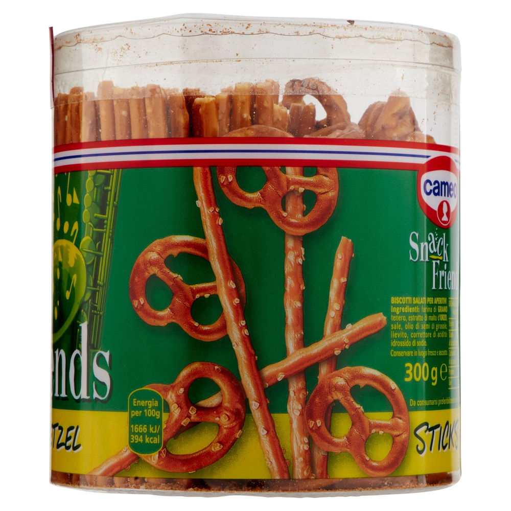 SALATINI  STICK E BRETZEL SNACK FRIENDS CAMEO BARATTOLO G 300 - 3