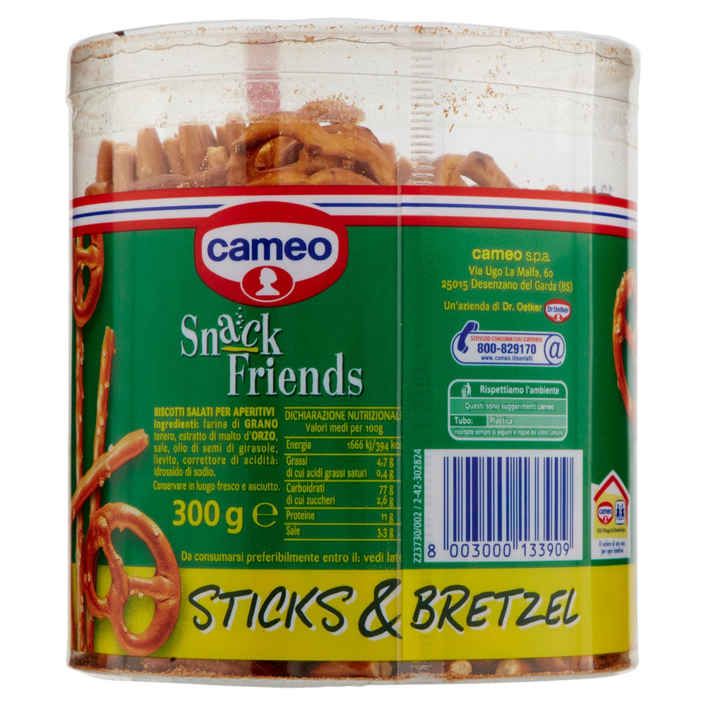 SALATINI  STICK E BRETZEL SNACK FRIENDS CAMEO BARATTOLO G 300 - 1