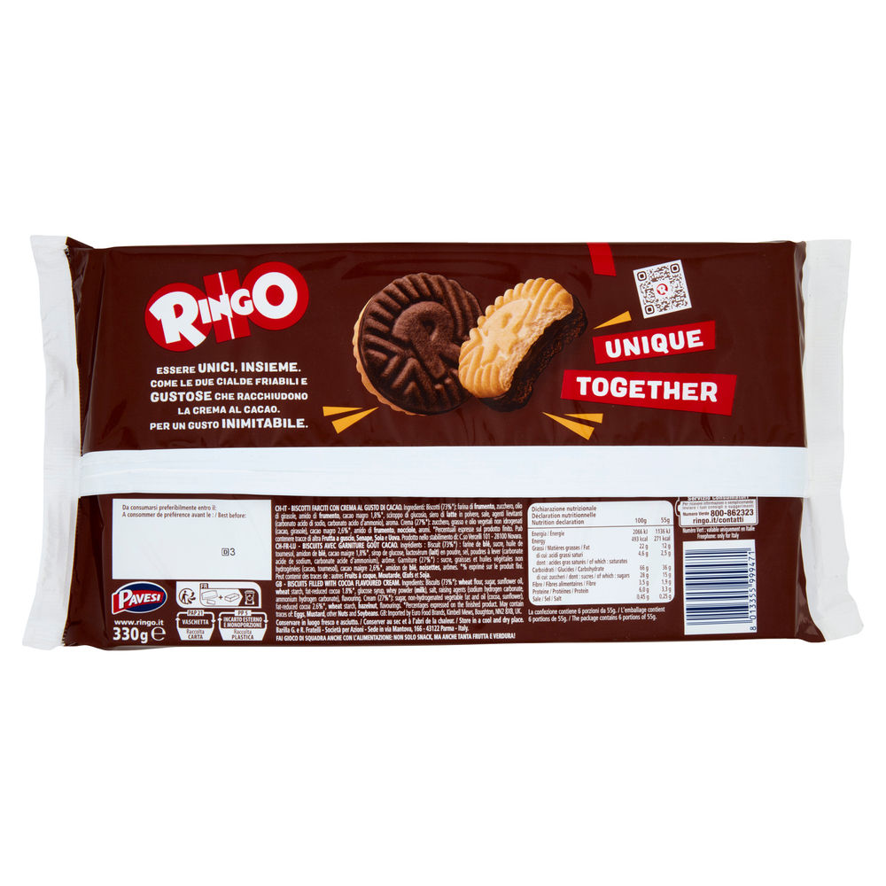 RINGO PAVESI GUSTO CACAO MULTIPACK FAMIGLIA  G 330 - 1