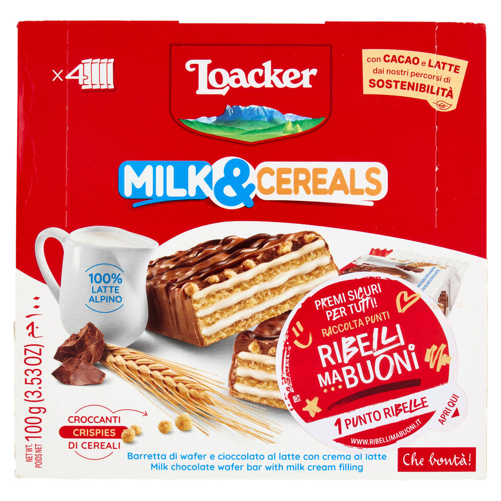 WAFERS MILK&CEREALS  LOACKER PZ. 4 INCARTO GR. 100 - 7