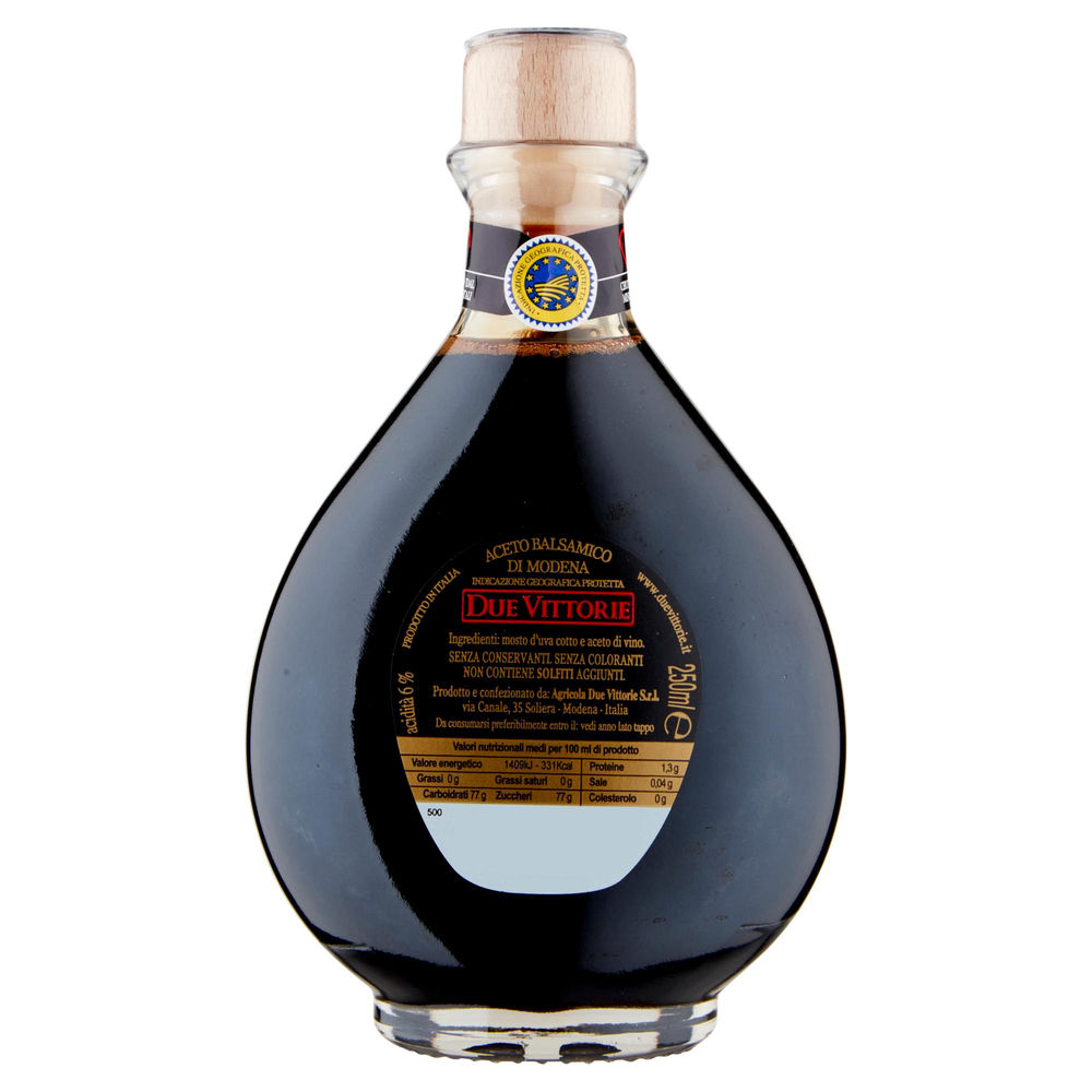 ACETO BALSAMICO DI MODENA IGP GRAN RISERVA DUE VITTORIE BOTTIGLIA ML 250 - 1