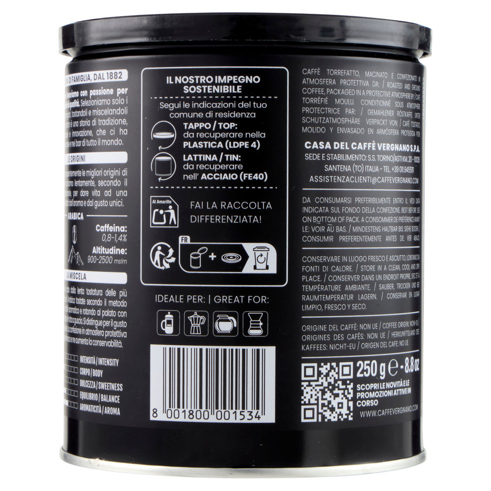 CAFFE' VERGNANO ARABICA MACINATO LATT. G 250 - 12
