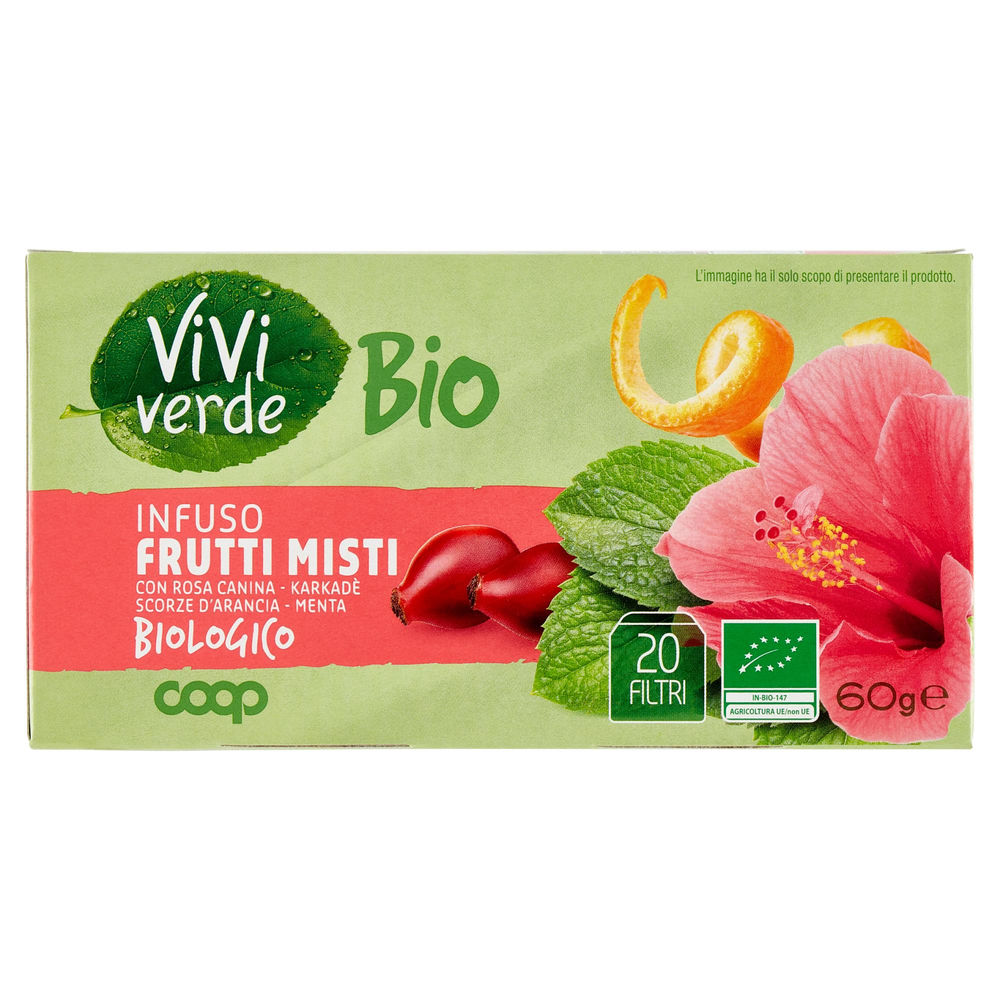 Infuso frutti misti bio vivi verde coop 20 filtri scatola g 60