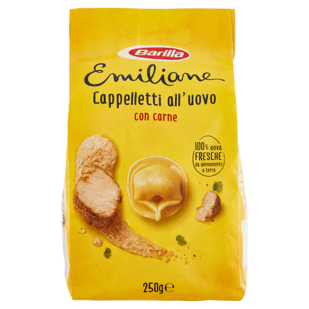 Pasta all'uovo cappelletti  di carne le emiliane  barilla  busta g.250