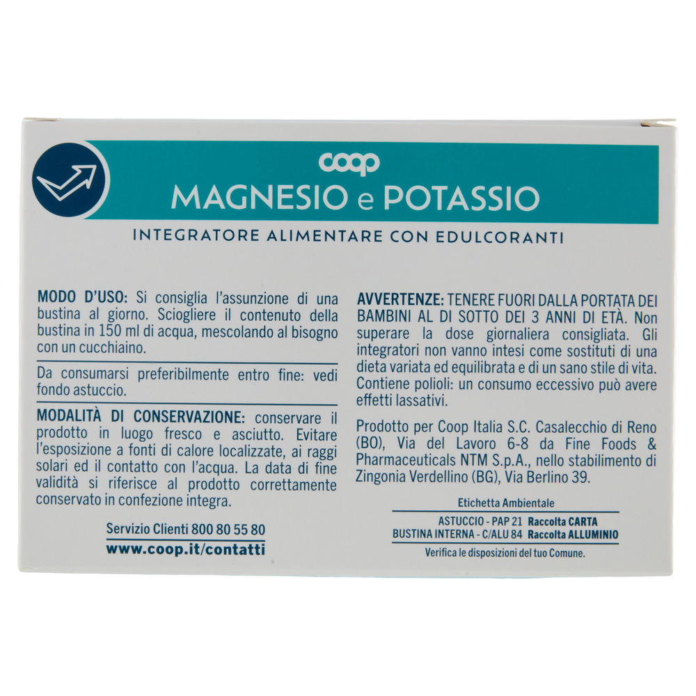 INTEGRATORE MAGNESIO E POTASSIO COOP - 20 BUSTINE DA G 4 - 1