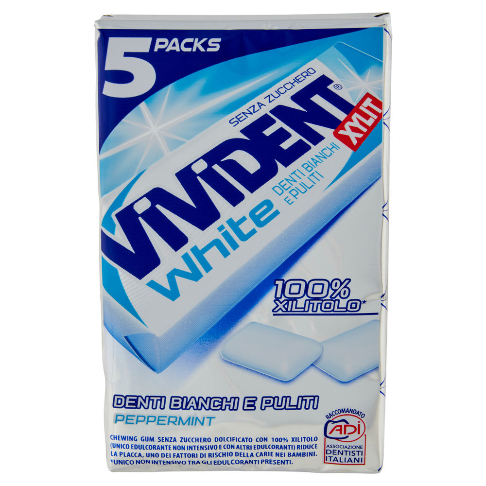 CHEWING GUM VIVIDENT XYLIT WHITE  PERFETTI MULTIPACK PEZZI 5 G 67,5 - 2