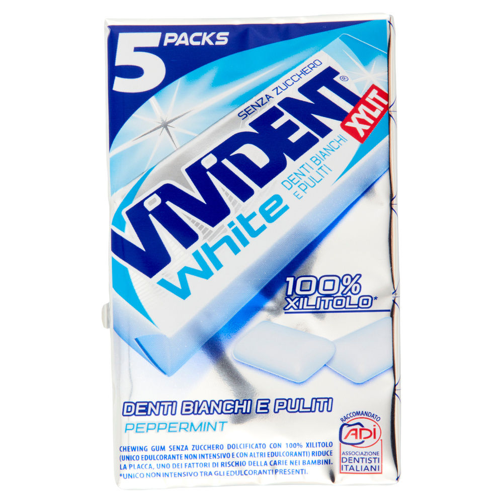 CHEWING GUM VIVIDENT XYLIT WHITE  PERFETTI MULTIPACK PEZZI 5 G 67,5 - 3