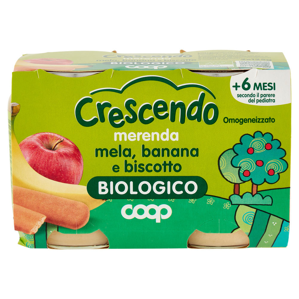 MERENDA MELA/BANANA E BISCOTTO BIO COOP CRESCENDO CLUSTER G 125X2 - 2