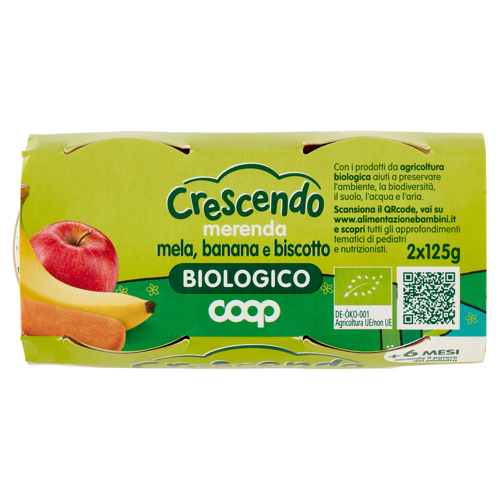 MERENDA MELA/BANANA E BISCOTTO BIO COOP CRESCENDO CLUSTER G 125X2 - 5