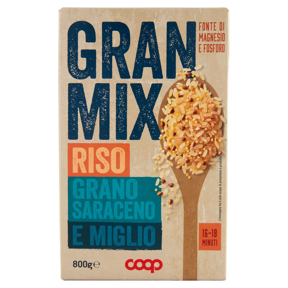 GRAN MIX DI CEREALI E GRANO SARACENO COOP SOTTOVUOTO SCATOLA G 800 - 0