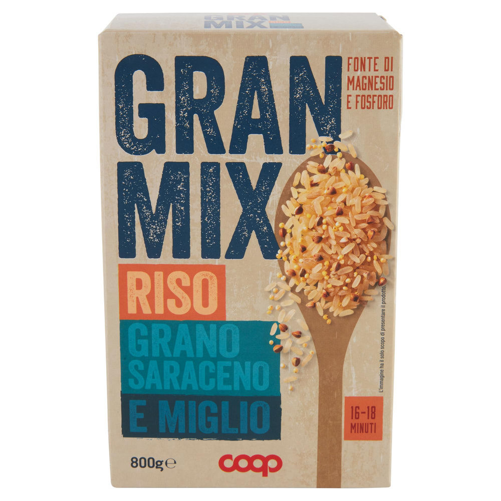 GRAN MIX DI CEREALI E GRANO SARACENO COOP SOTTOVUOTO SCATOLA G 800 - 2