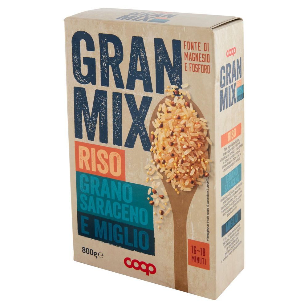 GRAN MIX DI CEREALI E GRANO SARACENO COOP SOTTOVUOTO SCATOLA G 800 - 8