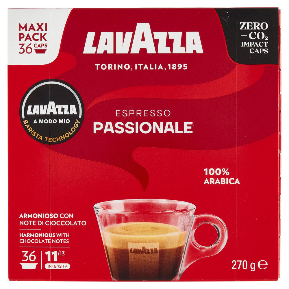 CAFFE'  36 CAPSULE LAVAZZA A MODO MIO ESPRESSO PASSIONALE SCATOLA G 270 - 3