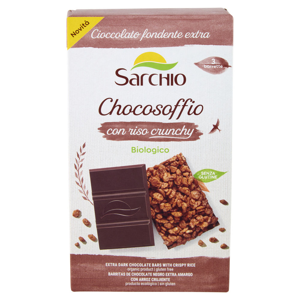 SOFFIO DI RISO CIOCC. FONDENTE EXTRA BIO SENZA GLUTINE SARCHIO SC 75G - 2