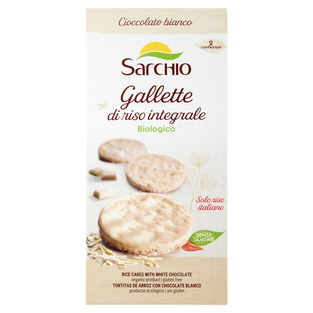 Gallette cioccolato bianco senza glutine biologiche sarchio scatola g 100