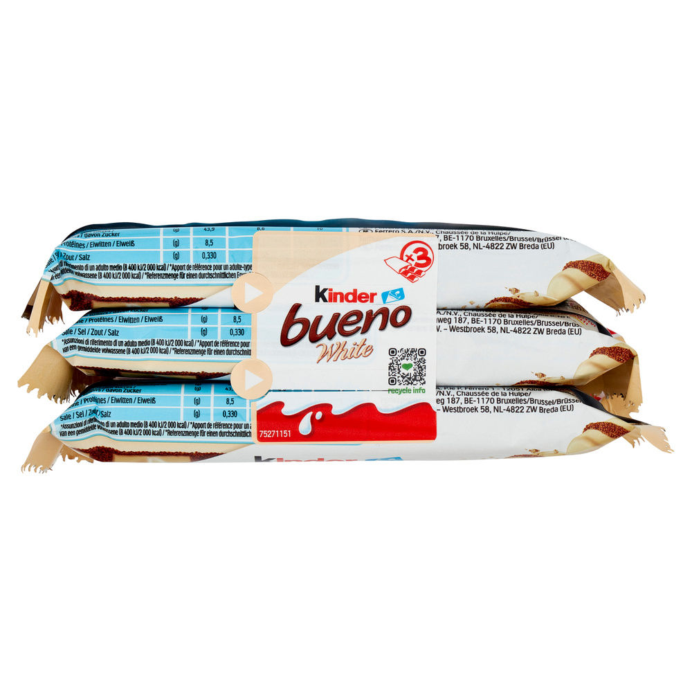 SNACK KINDER BUENO WHITE FERRERO T.3 MULTIPACK G 117 - 5