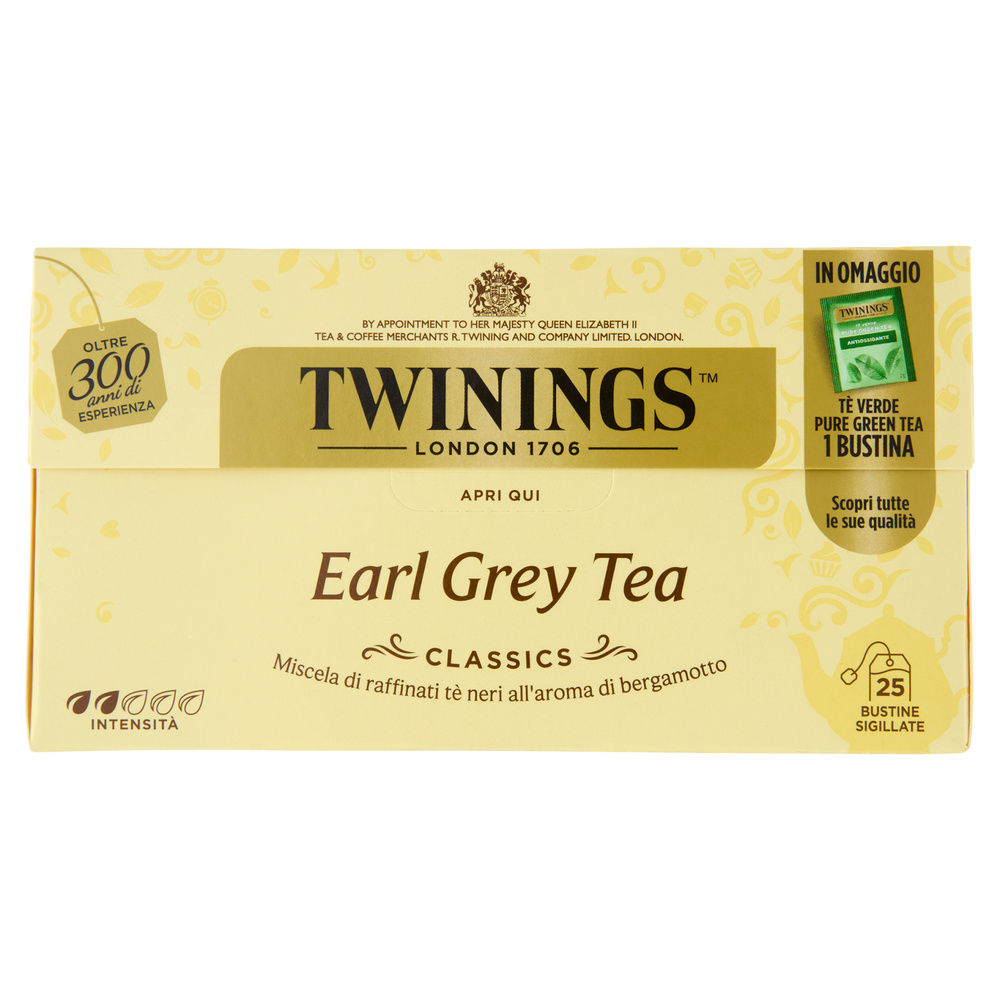 Tea twinings earl grey scatola 25 filtri g 50