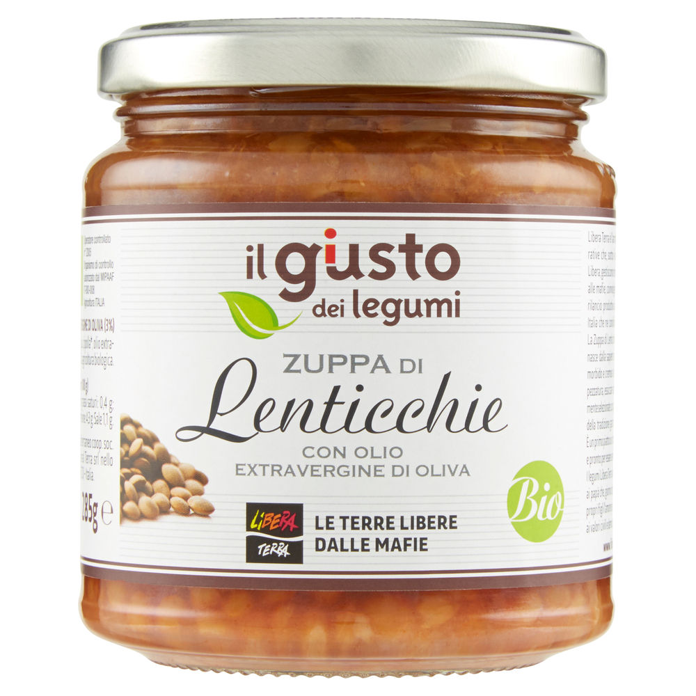 Zuppa di lenticchie bio libera terra vaso vetro g 285