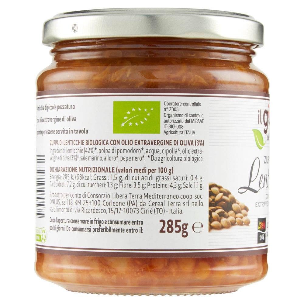 ZUPPA DI LENTICCHIE BIO LIBERA TERRA VASO VETRO G 285 - 4