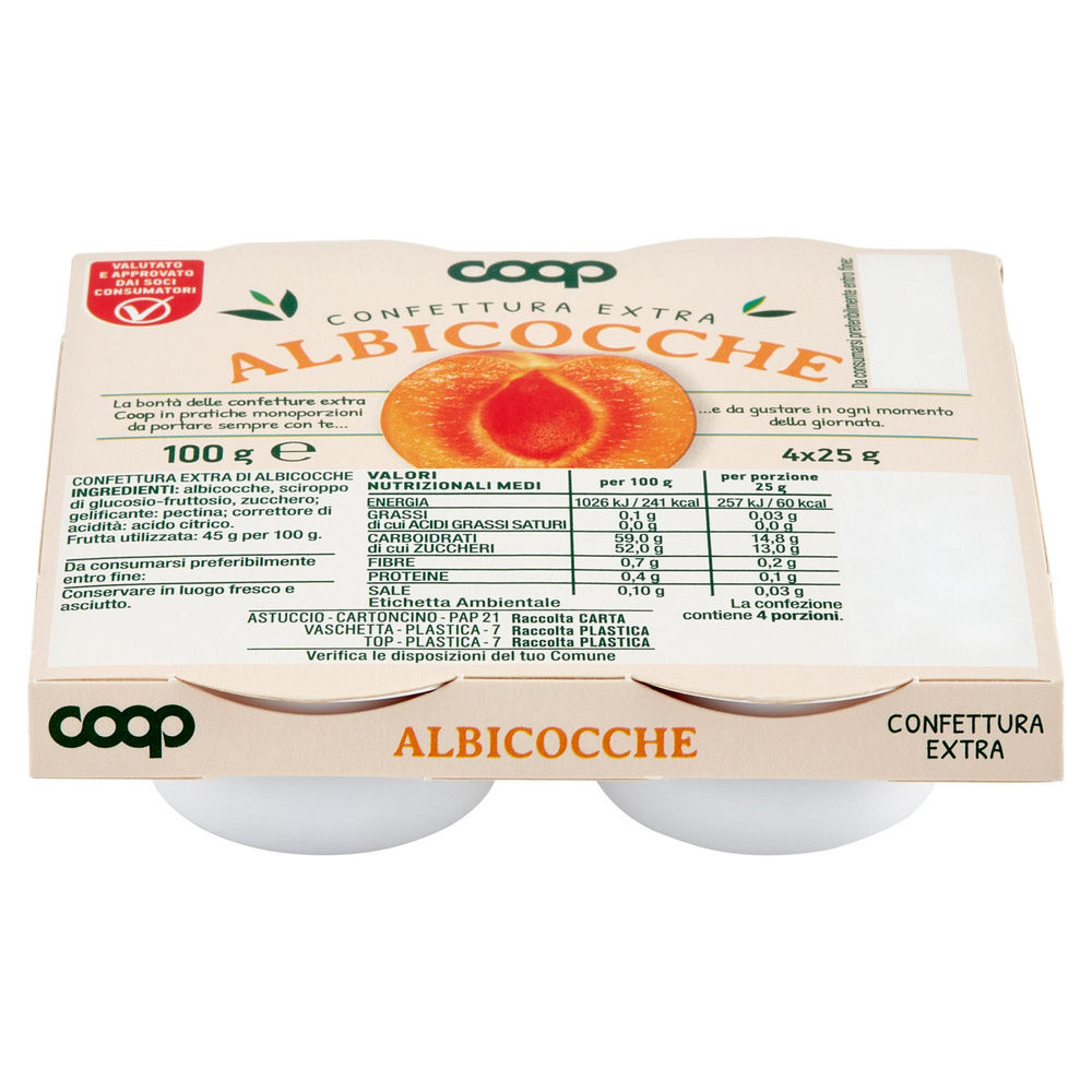 CONFETTURE ALBICOCCHE EXTRA COOP - CLUSTER 4X25G - 8