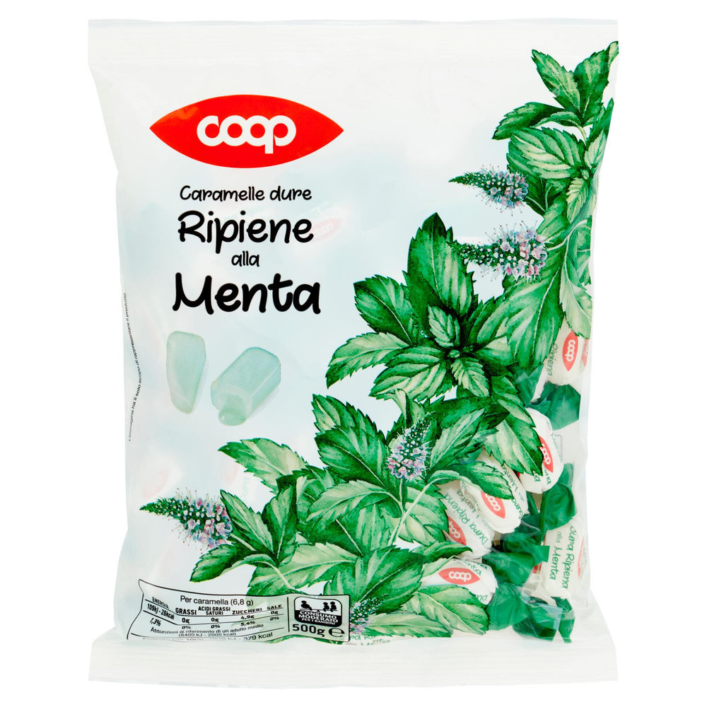 CARAMELLE DURE RIPIENE ALLA MENTA COOP BUSTA G 500 - 2