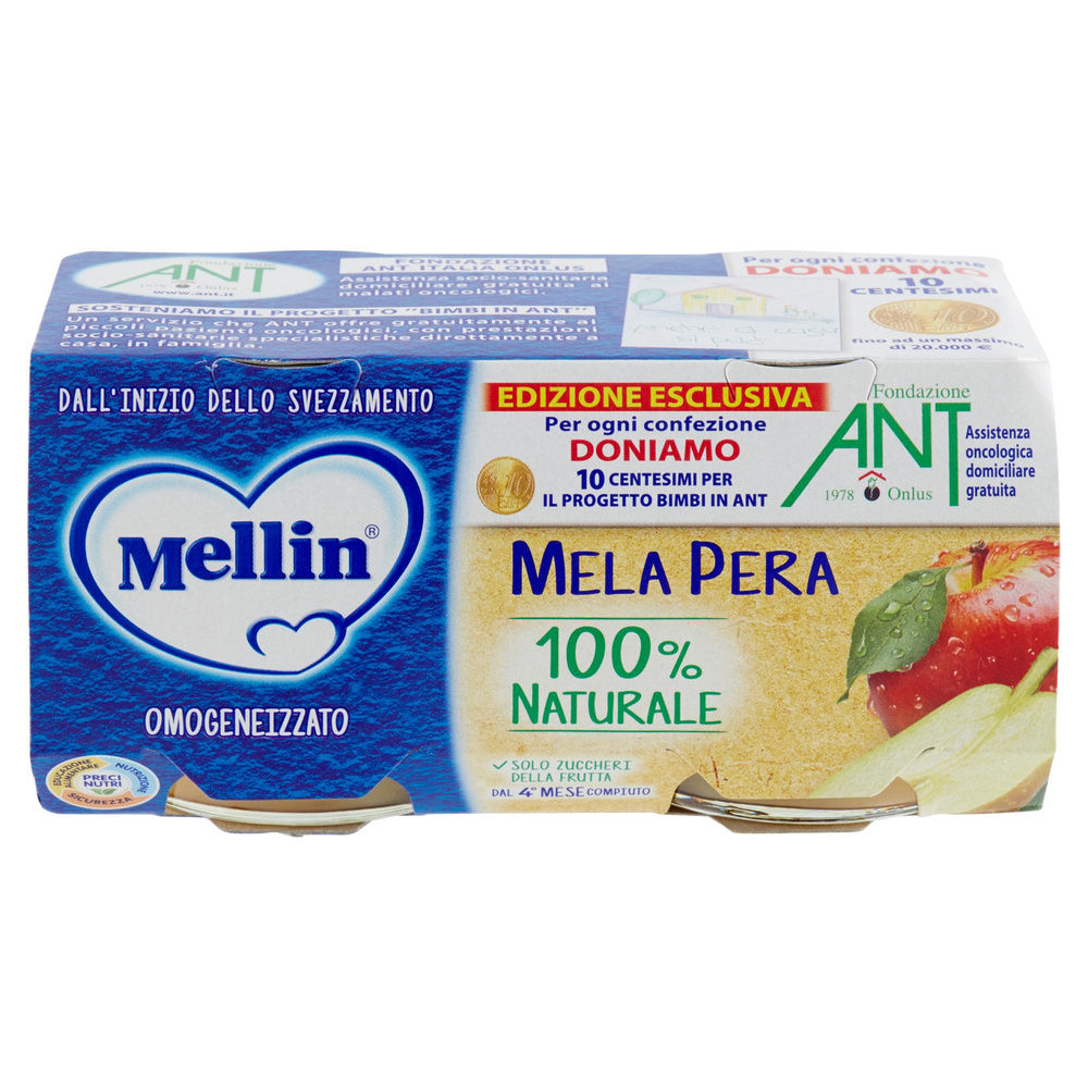 OMOGENIZZATO FRUTTA MELA/PERA MELLIN PRO ANT CLUSTER G 100X2 - 2