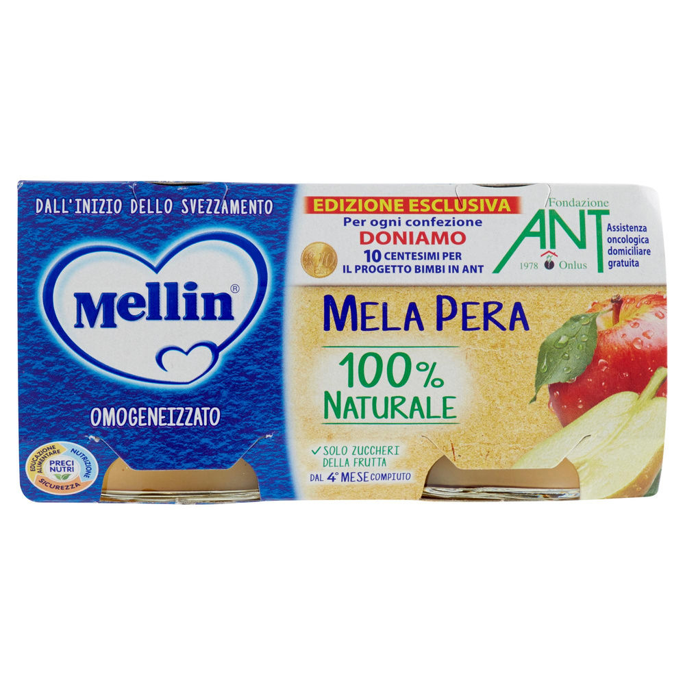 OMOGENIZZATO FRUTTA MELA/PERA MELLIN PRO ANT CLUSTER G 100X2 - 3