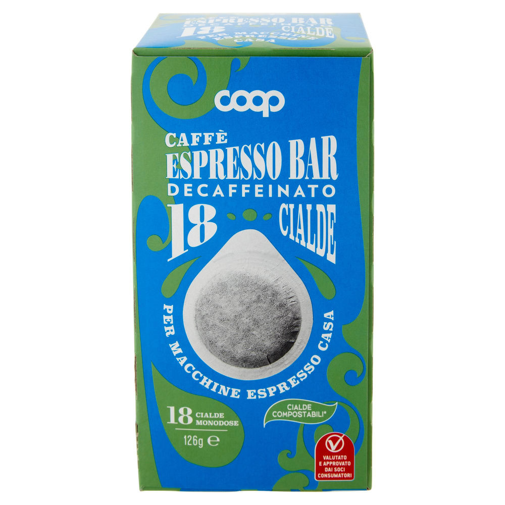 CAFFE' DECAFFEINATO IN CIALDE PER  MACCH. ESPRESSO COOP 18 CIALDE G 126 - 2