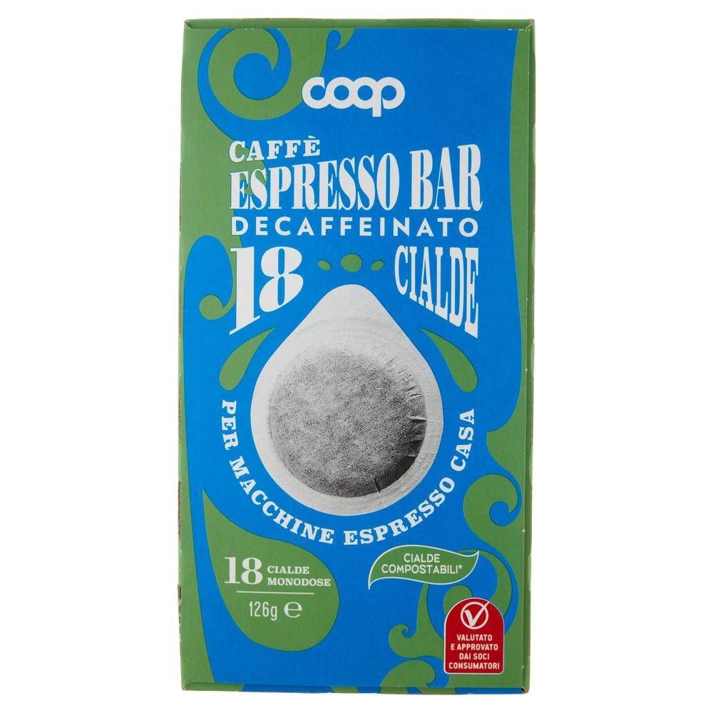 CAFFE' DECAFFEINATO IN CIALDE PER  MACCH. ESPRESSO COOP 18 CIALDE G 126 - 7