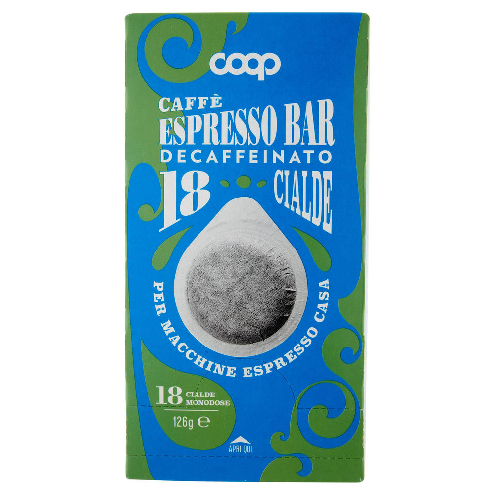 CAFFE' DECAFFEINATO IN CIALDE PER  MACCH. ESPRESSO COOP 18 CIALDE G 126 - 3